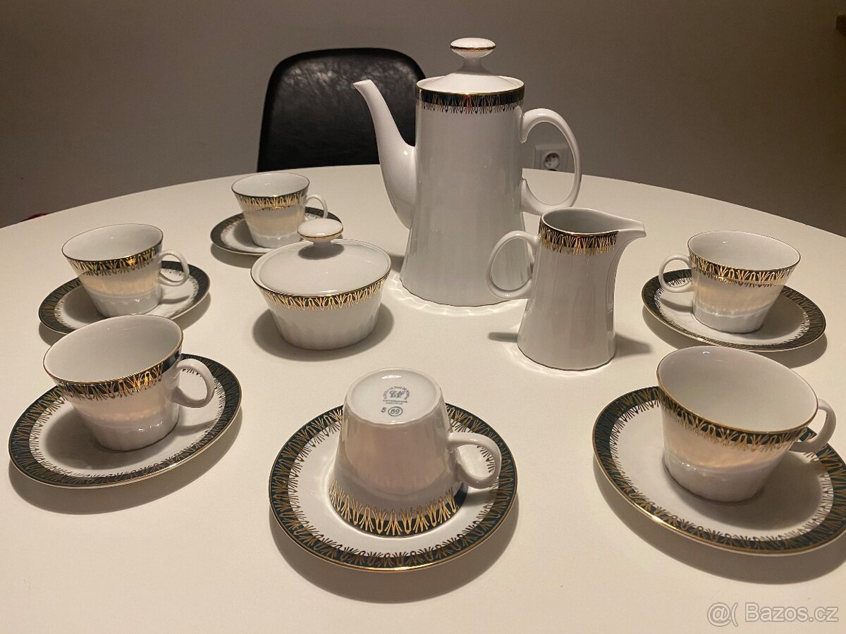 Karlovarsky porcelan, kavova souprava 15-dilna - 2