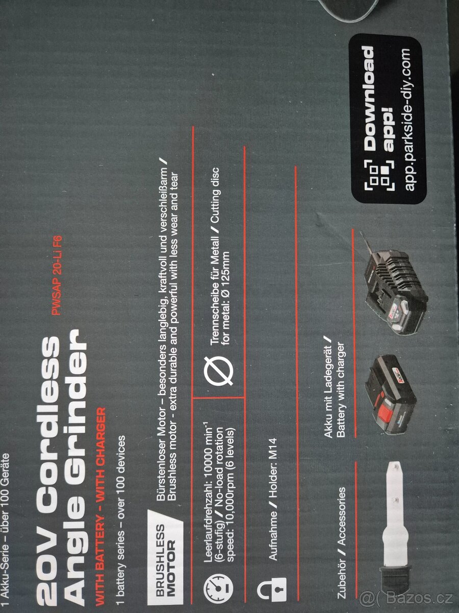 Parkside performance-aku úhlová bruska(REZERVACE) - 2