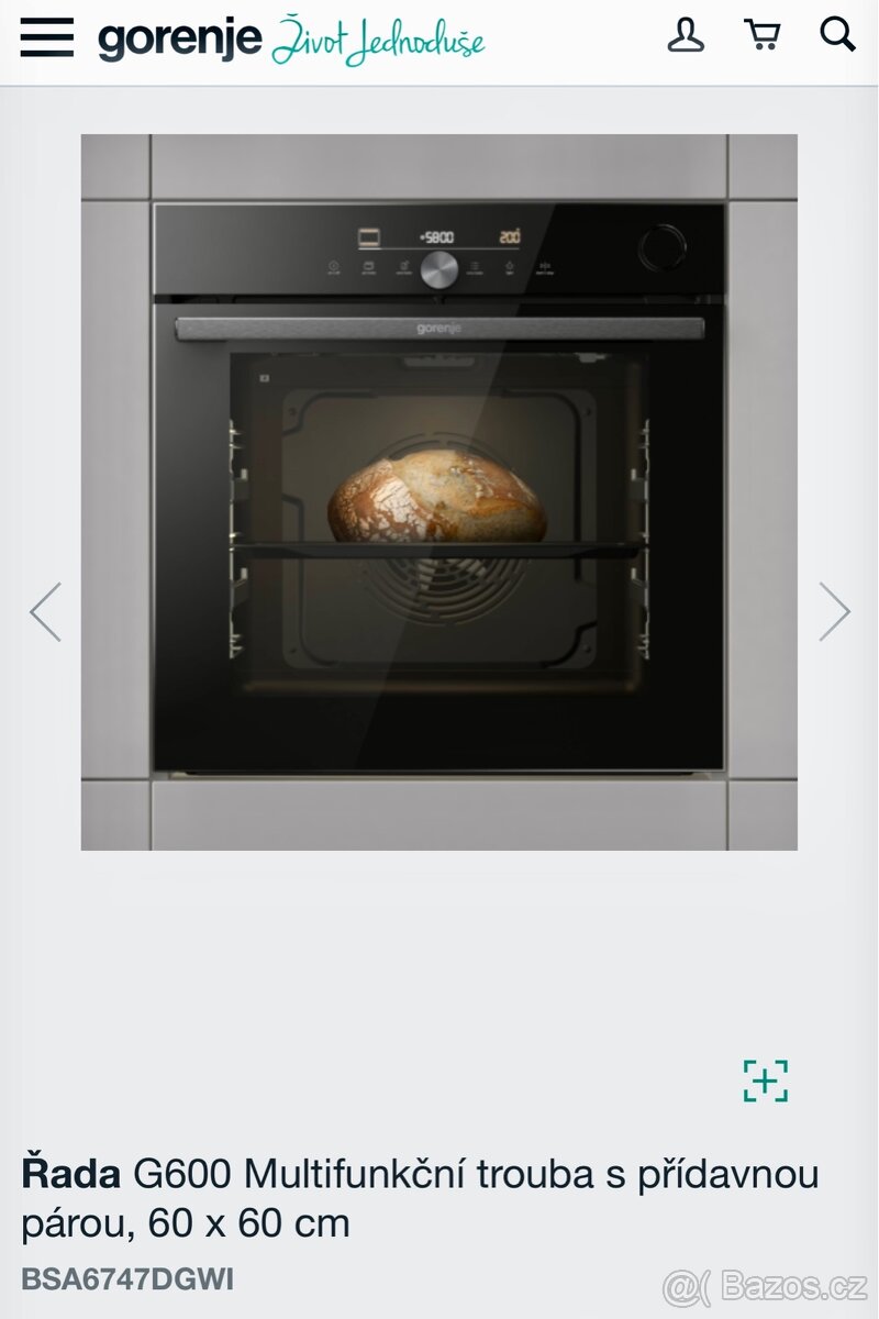 Nová trouba GORENJE BSA6747DGWI s příd. párou-5 let záruka - 2