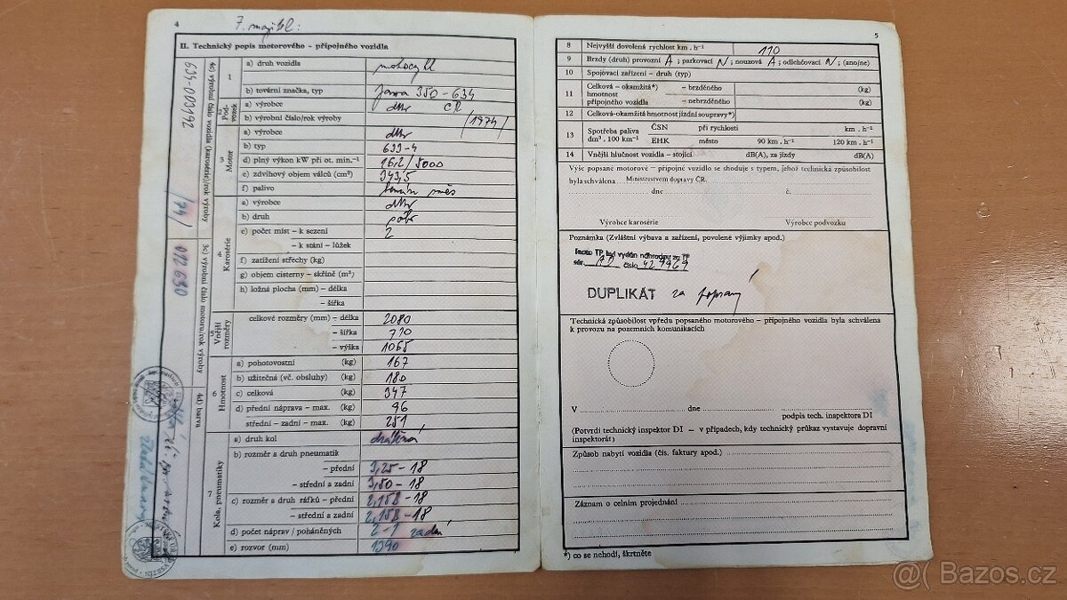 TP Jawa 350 634/1974 - 2