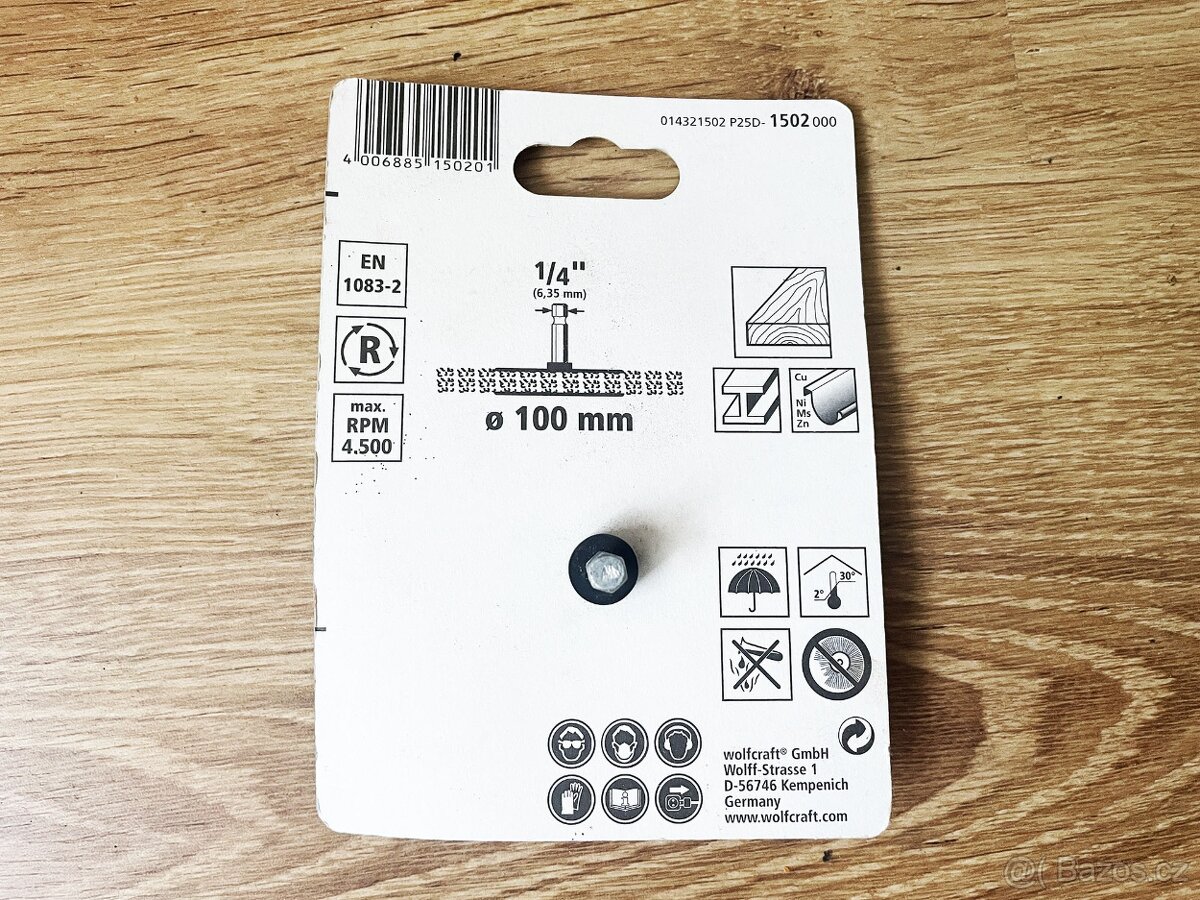 Wolfcraft Nylonový kartáč tvrdý 100 mm kotouč - 2