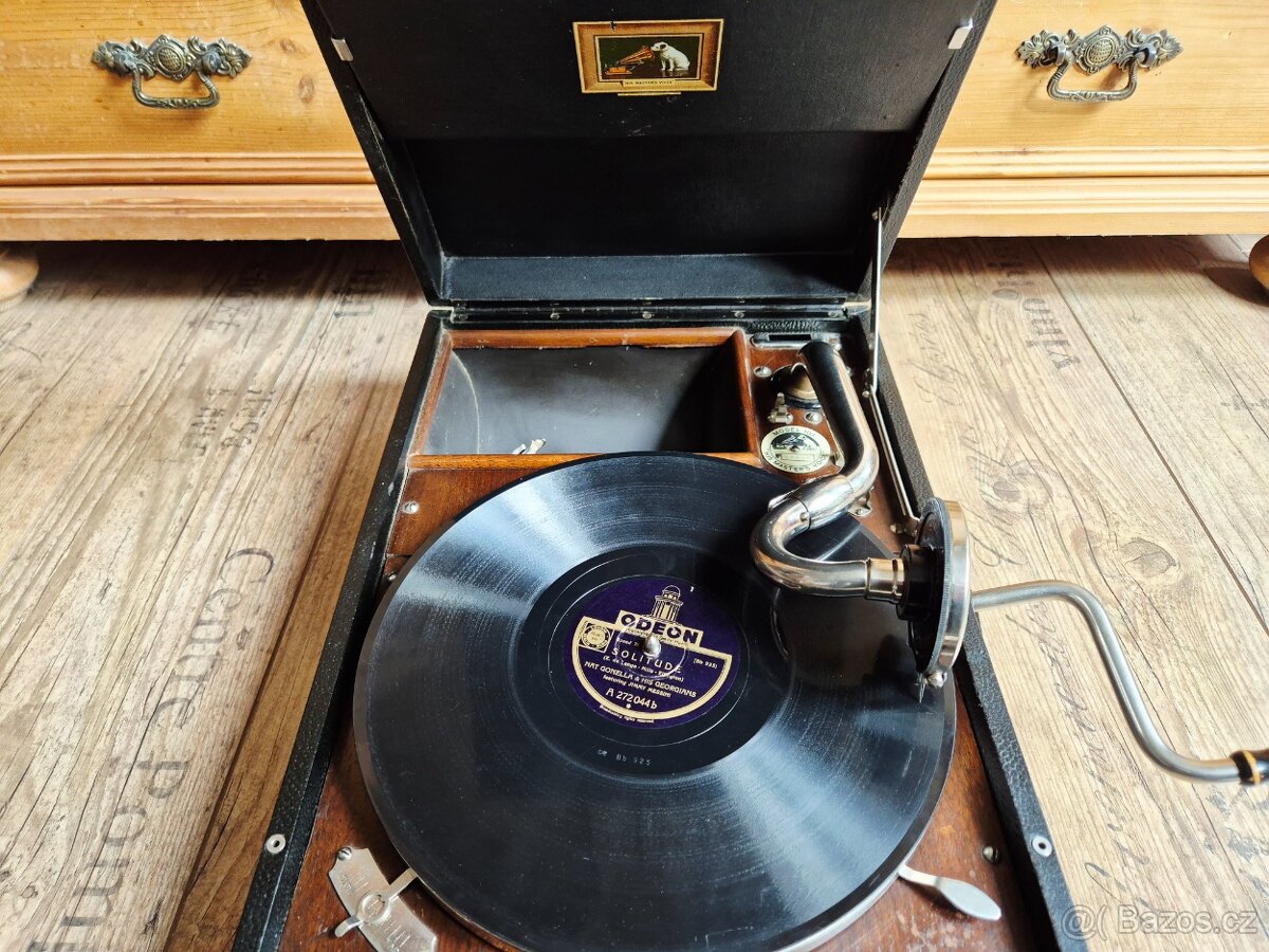 Starožitný gramofon His Master's Voice, model 101, 1925-27 - 2