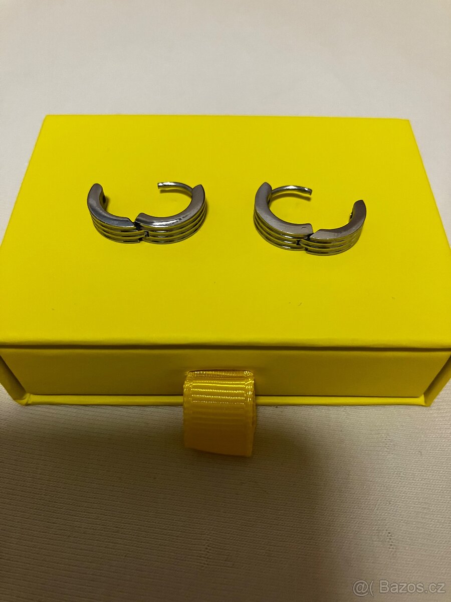 NOVÉ náušnice kruhy z titanu a chirurgické oceli - 4 ks - 2