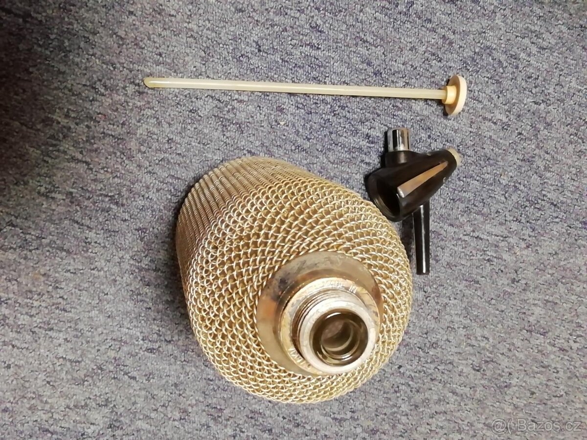 2x Retro hliníková sifonová láhev + sifonové bombičky - 2