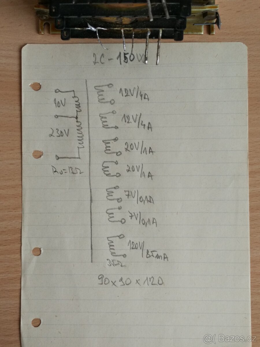 150W trafo, jádro 2xC - 2