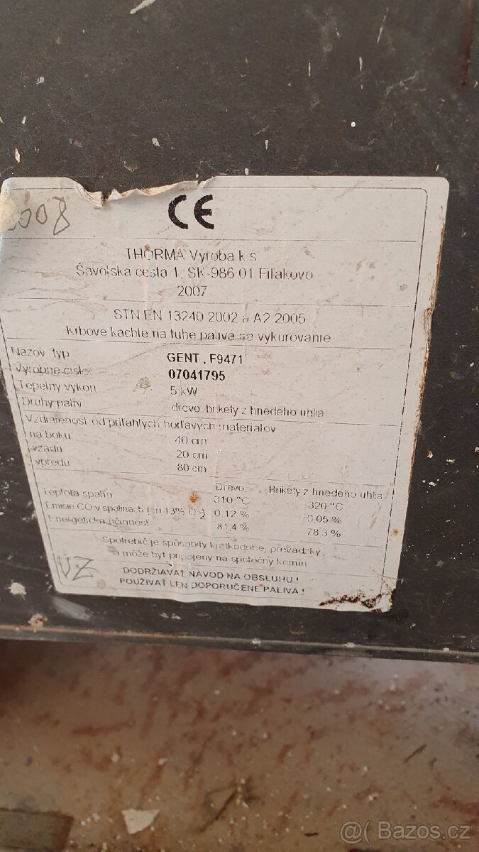Krbová kamna 5kW - 2