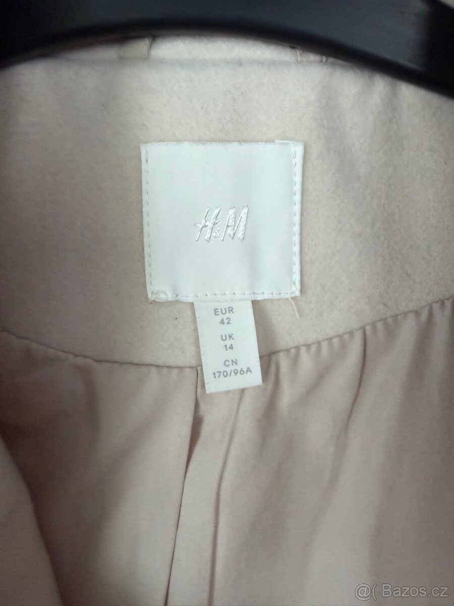 Kabát krémový s páskem H&M 42 - 2