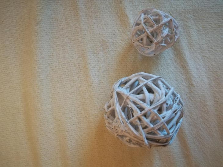 Vánoční dekorace - proutěné koule - 2