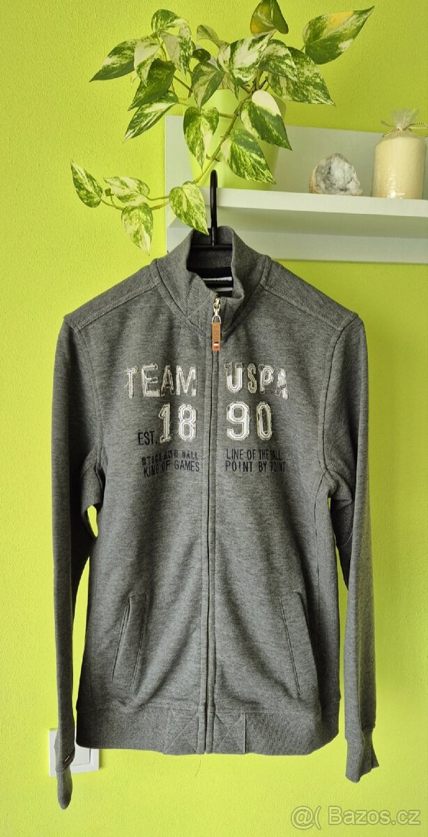 Šedá pánská mikina U.S.Polo - 2