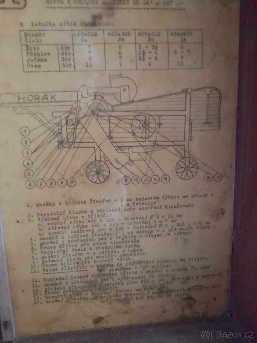 Mlátička na obili-žito,pšenice,ječmen,oves,ještě funkční. - 2