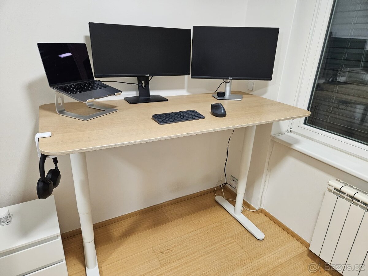 IKEA Bekant – elektrický polohovateľný stôl 160×80 cm (biela - 2