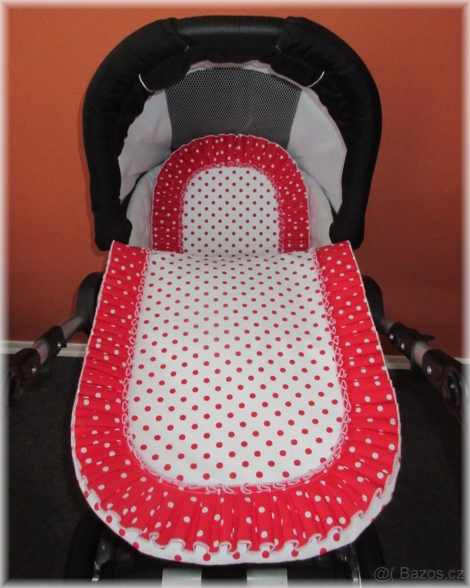 Peřinky- plymo do kočárku červenobílé puntíky - 2