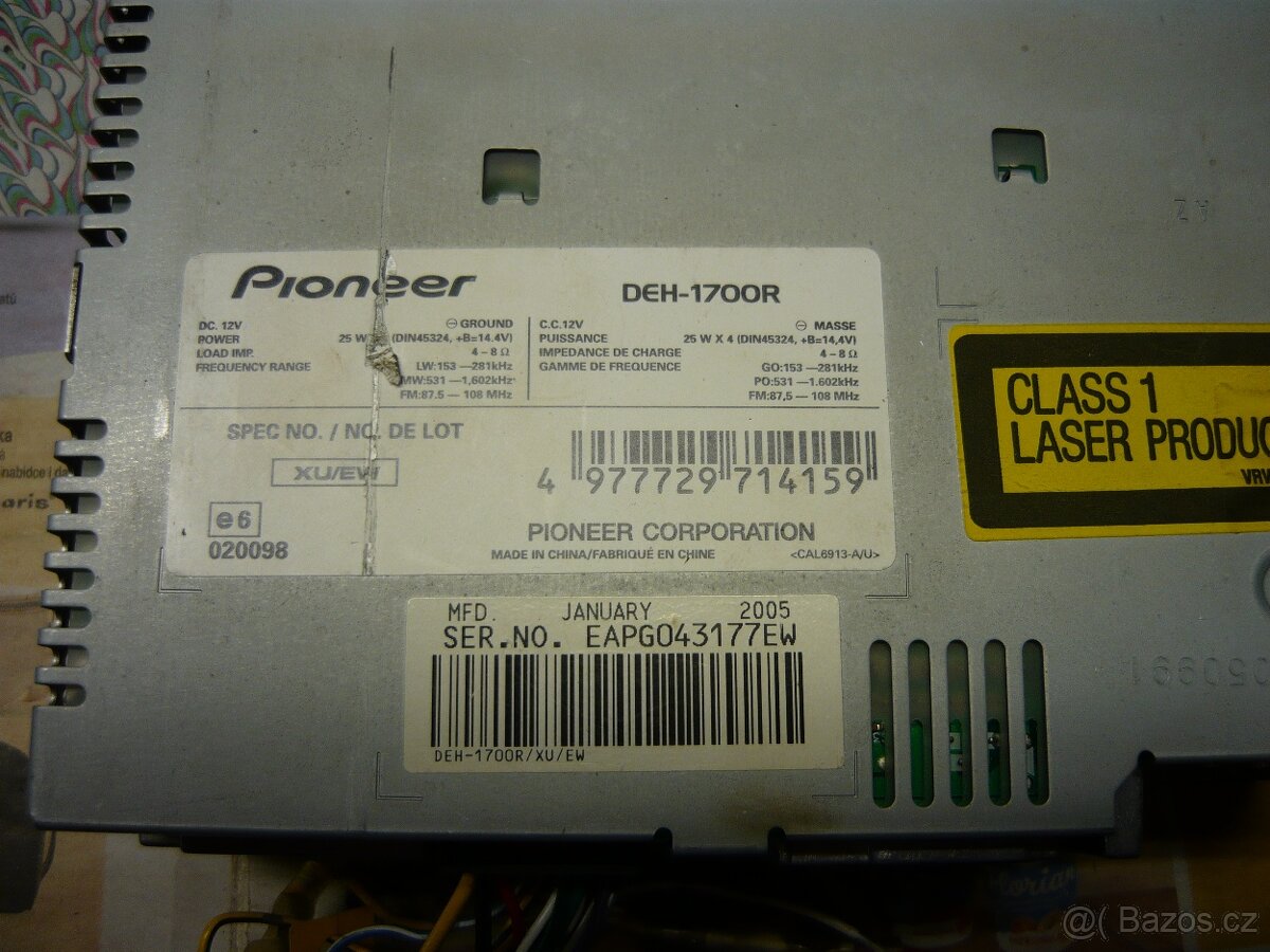 Autorádio PIONNER typ DEH 1700R - 2