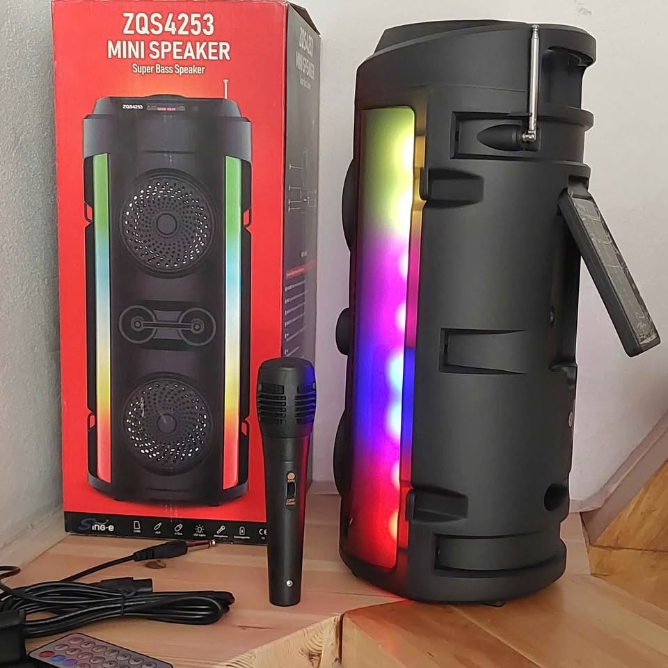 Solární bluetooth reproduktor 16W, výška 40 cm, mikrofon, dá - 2