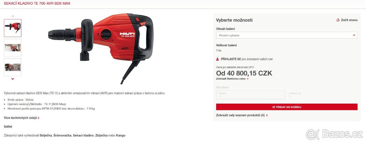 Sekací kladivo Hilti TE 700-AVR SDS Max - 2