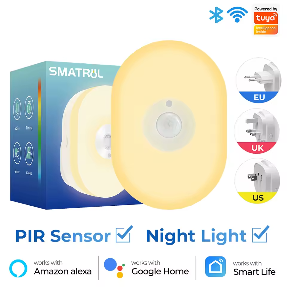 WiFi Tuya Smart LED noční světlo s PIR senzorem pohybu 120° - 2