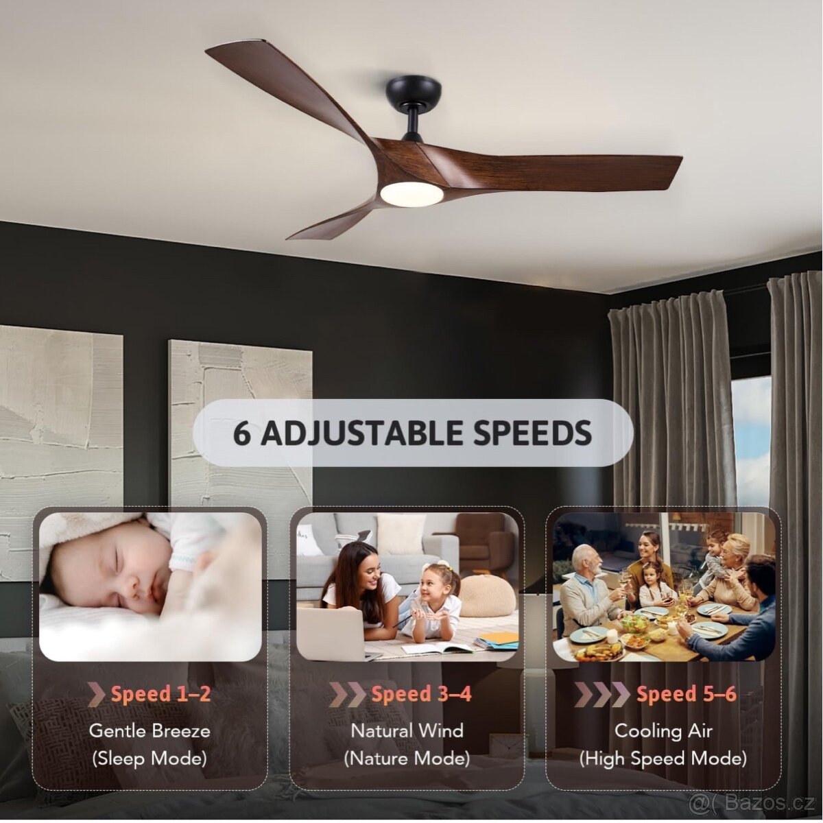 Stropní ventilátor se světlem VONLUCE 132cm - 2