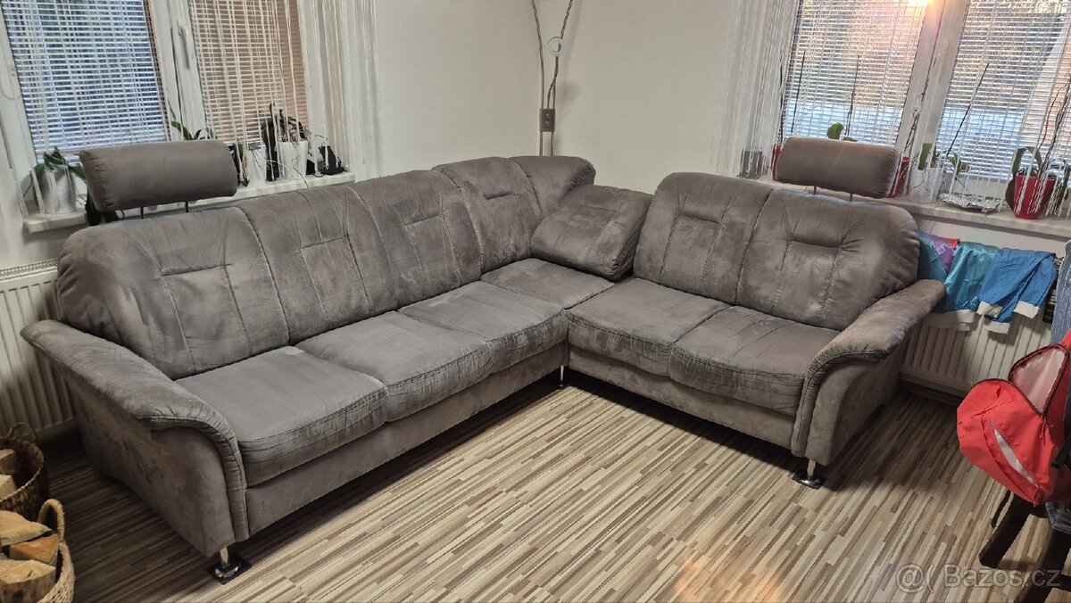 Rohová sedací souprava pravá, rozkládací - 2