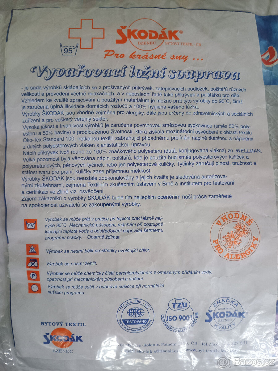 Škodák Celoroční přikrývka Comfort – 135×200 cm – 1200g - 2