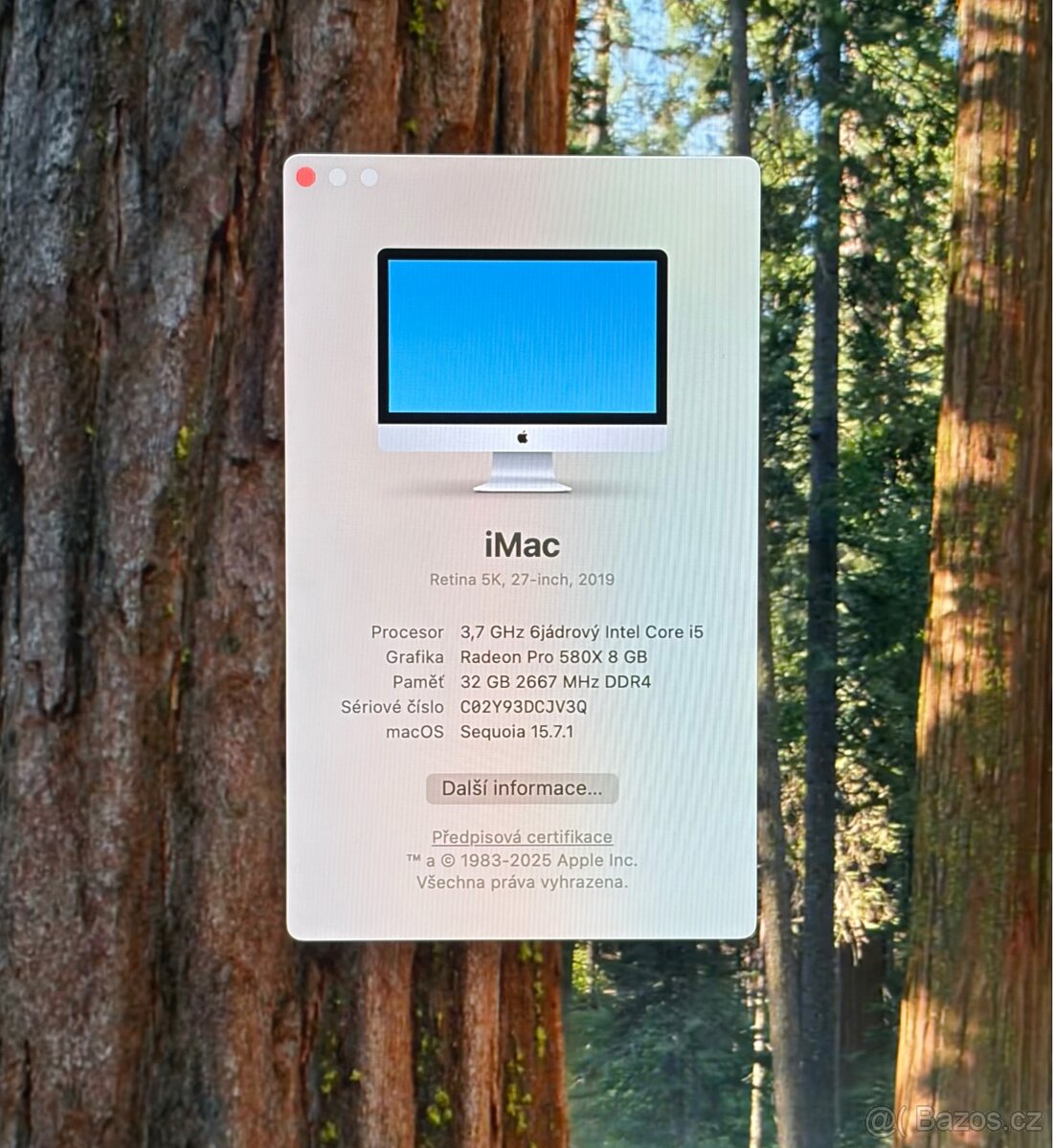 iMac 27” 5K 2019/32GB RAM/Intel i5/GPU 8GB/512GB SSD/Záruka - 2