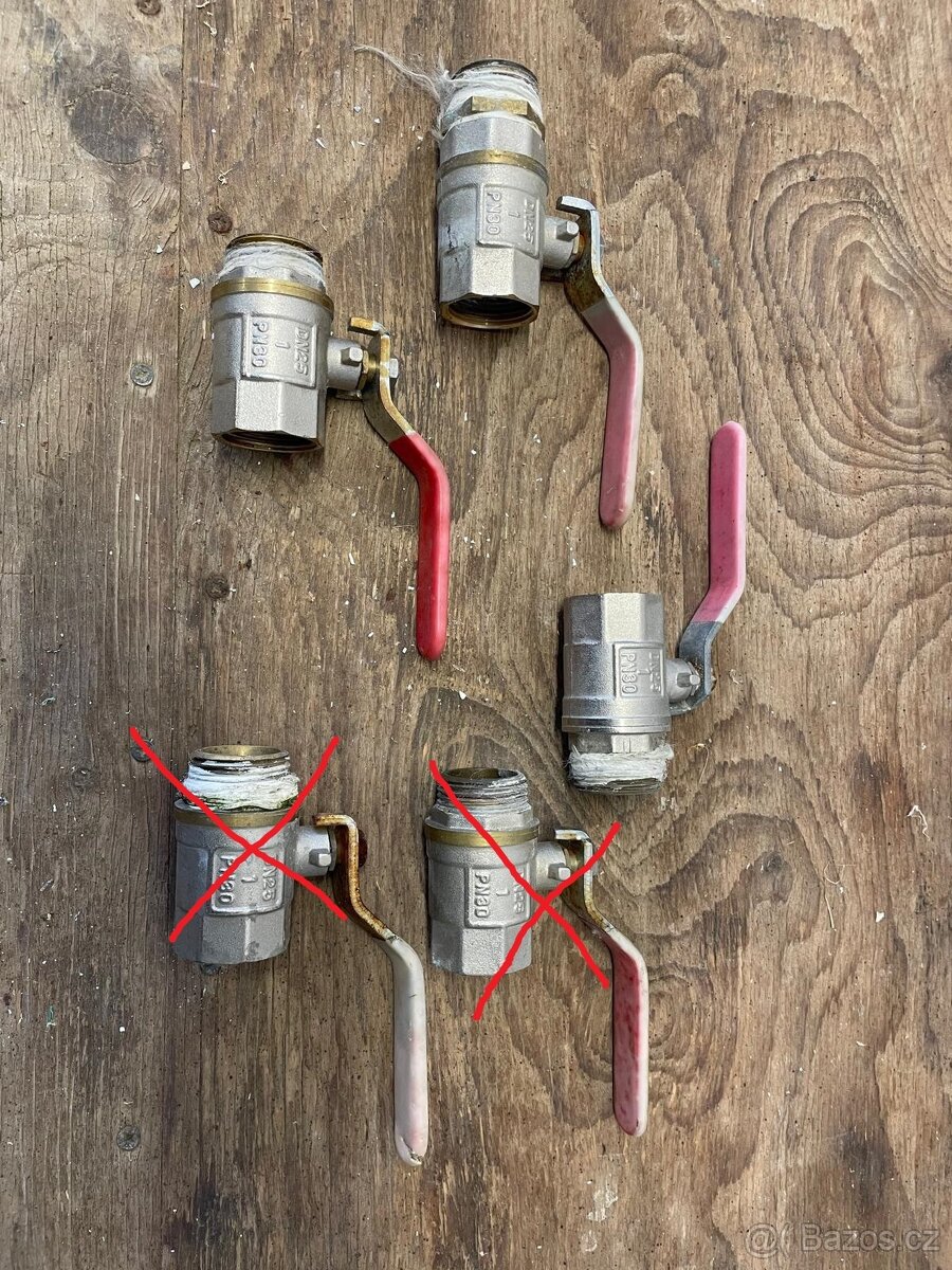 Mosazný kulový kohout 3/4 a "1" - 2