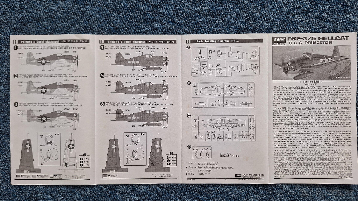 Grumman F6F-3/5 Hellcat 1:72 - Academy - 2