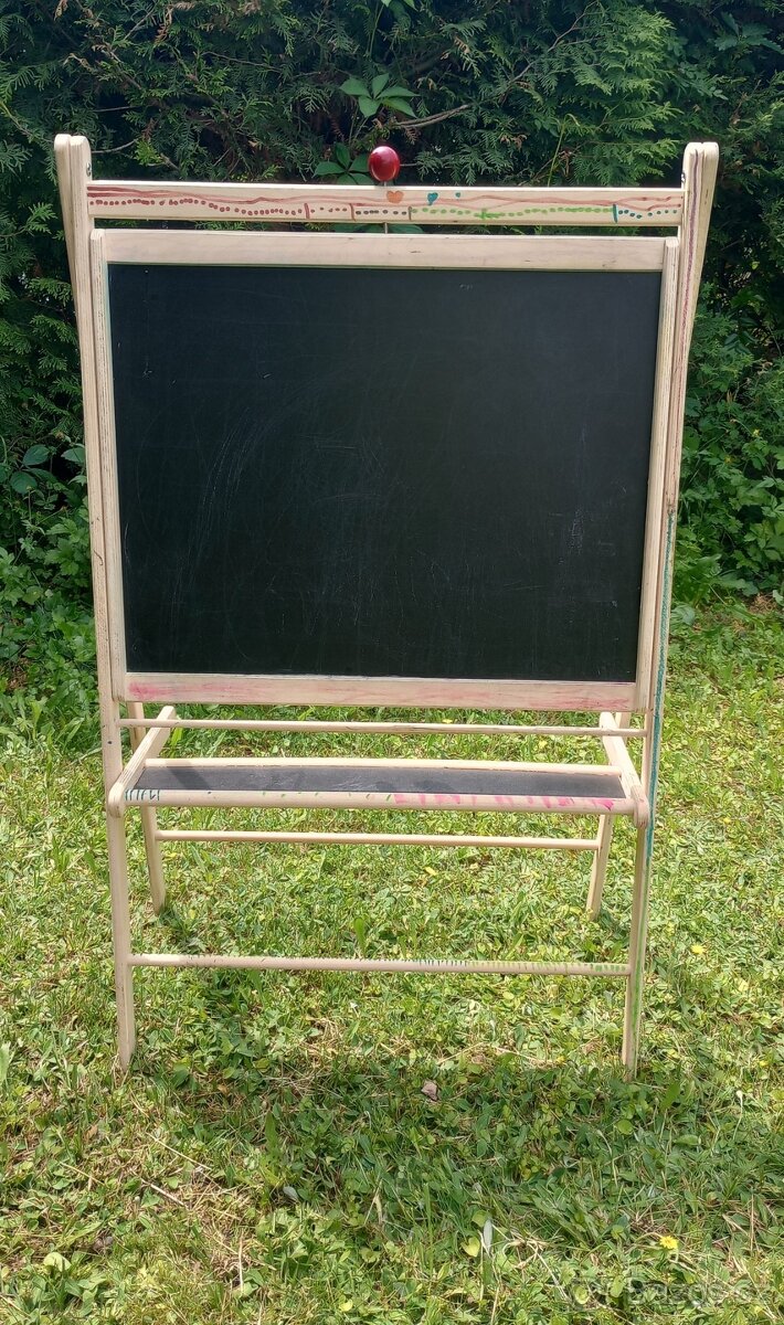 Psací Dětská tabule - otočná fixy/křídy - 2