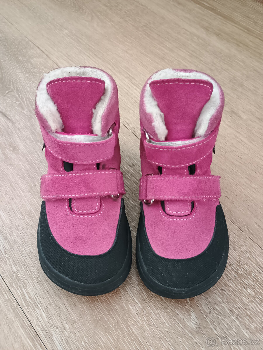 Barefoot dětské zimní boty Jonap - Jerry růžové Slim vel. 24 - 2