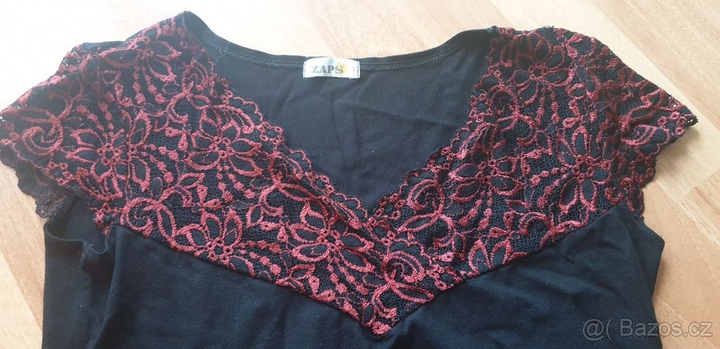 Dámský top, tričko s krajkou, vel. M - 2