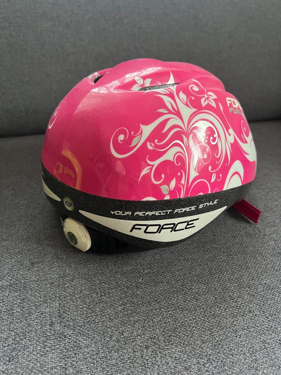 Dívčí cyklistická helma vel. 52-56cm Force Fun Flowers - 2