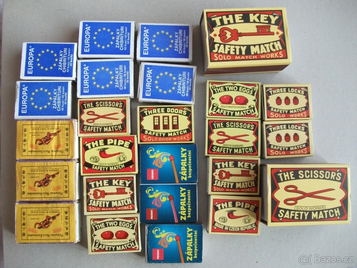 Zápalkové krabičky + nálepky - 2
