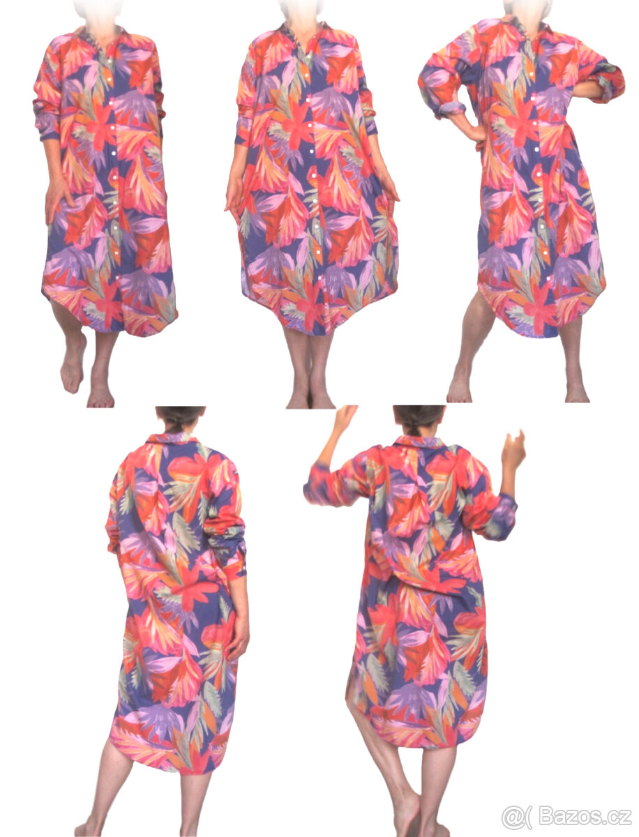 Tropické letní košilové šaty - 2