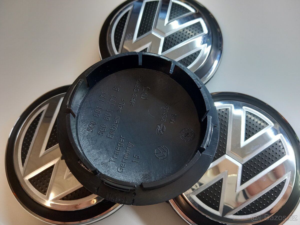 Středové krytky Vw, 65x56mm, logo struktura - 2