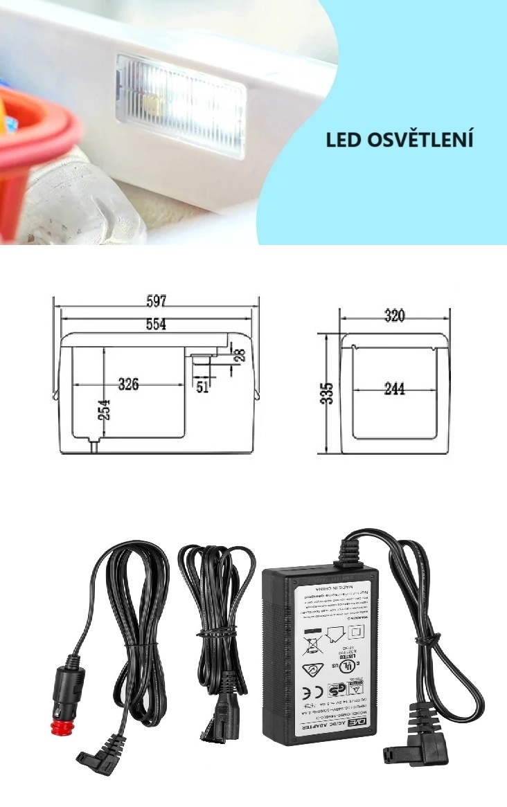 Auto lednice kompresorova Vevor 22l - 2