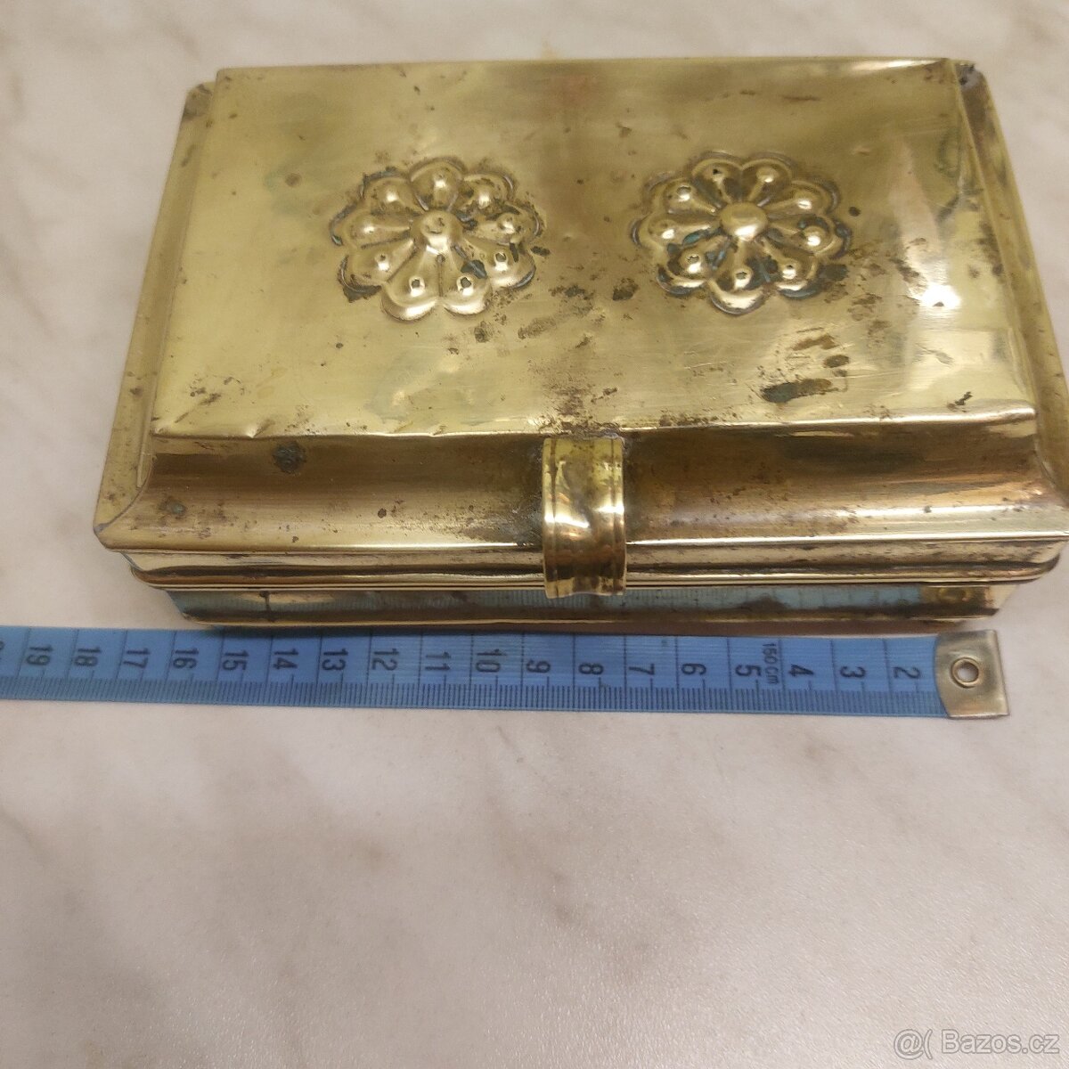 Stará mosazná krabička. - 2