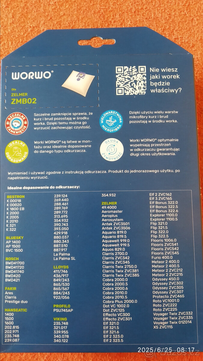 Sáčky do vysavače Zelmer Cobra, Bosch, Elf, Meteor, Odyssey - 2