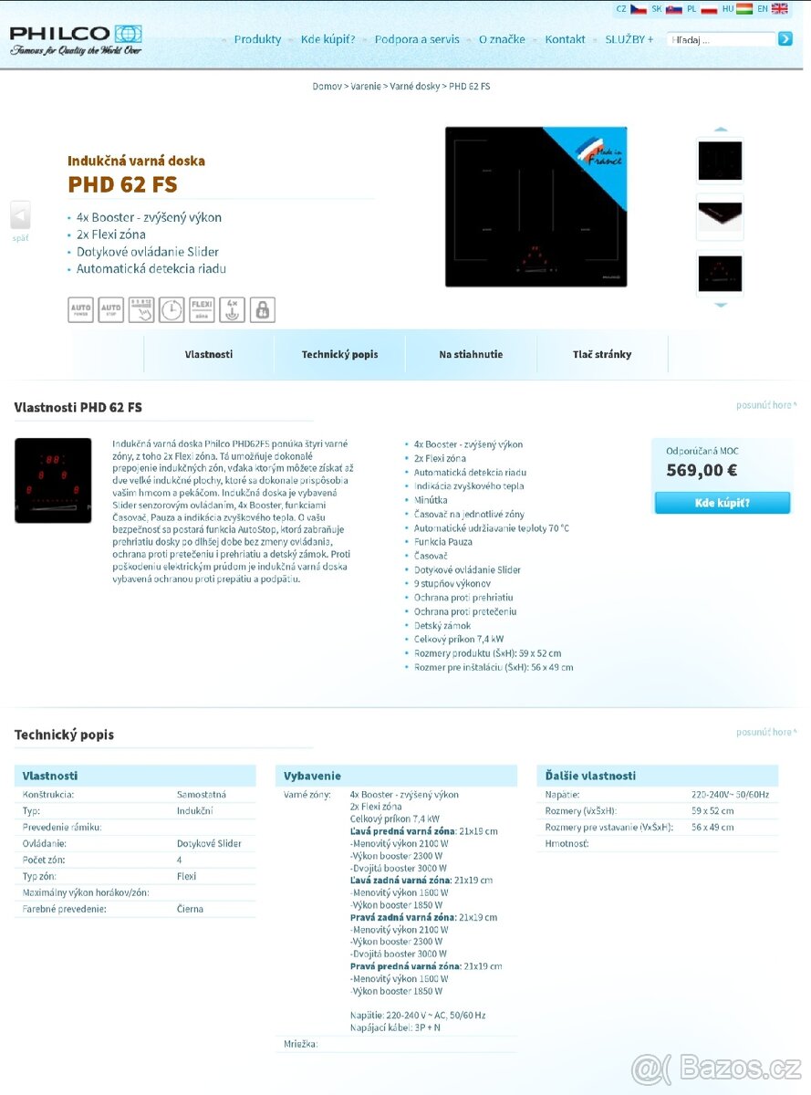 Indukční varná deska PHD 62 FS - 2