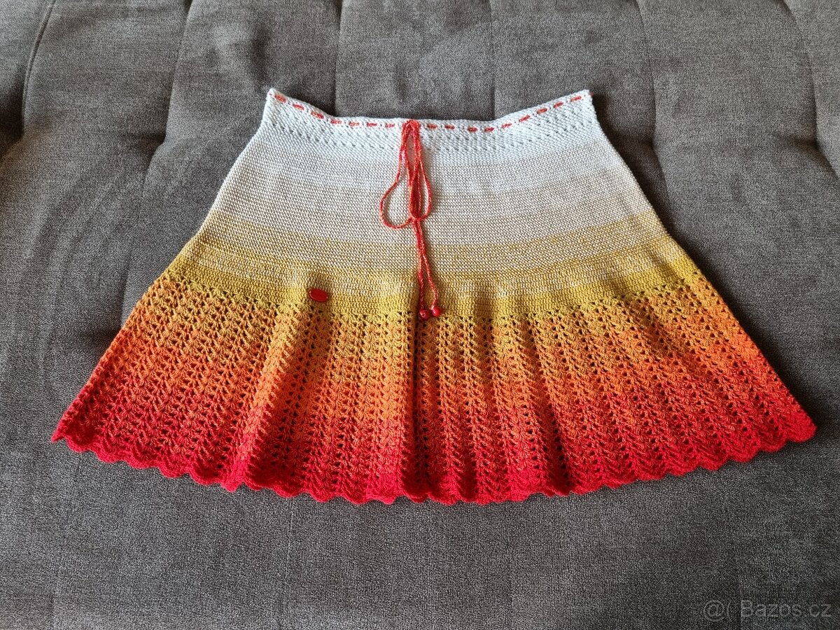 ručně háčkované bavlněné sukně - 2