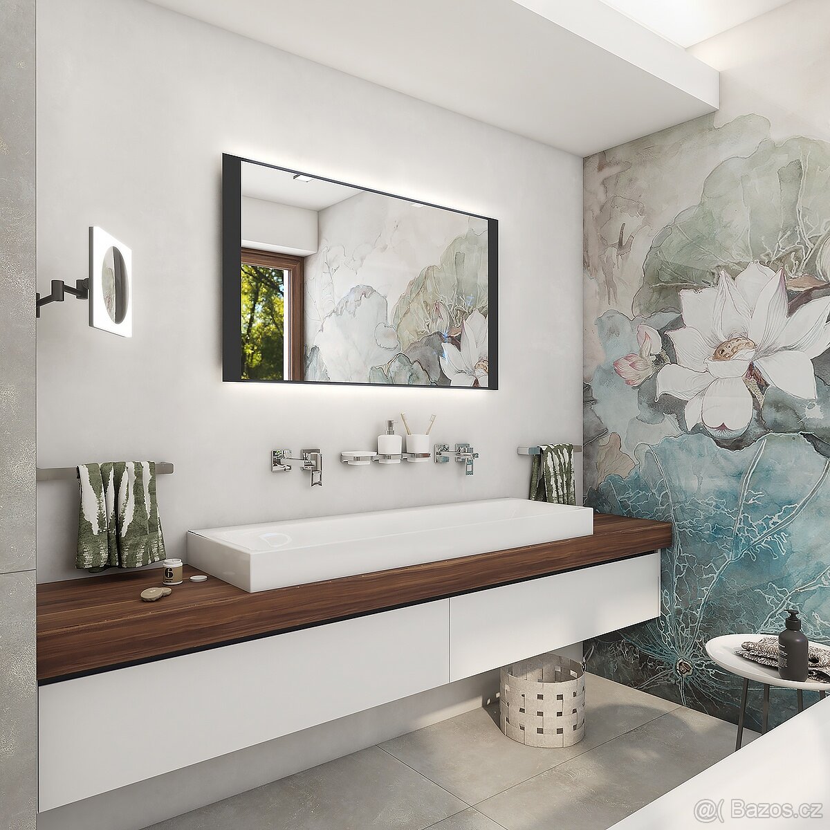 černé LED zrcadlo 1000x600 - 2