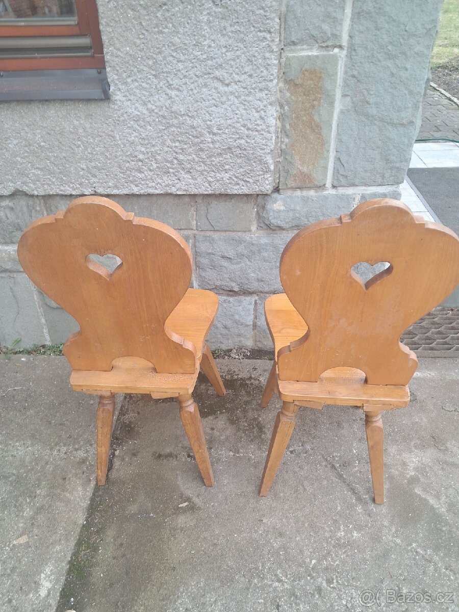 Židle retro masiv - 2