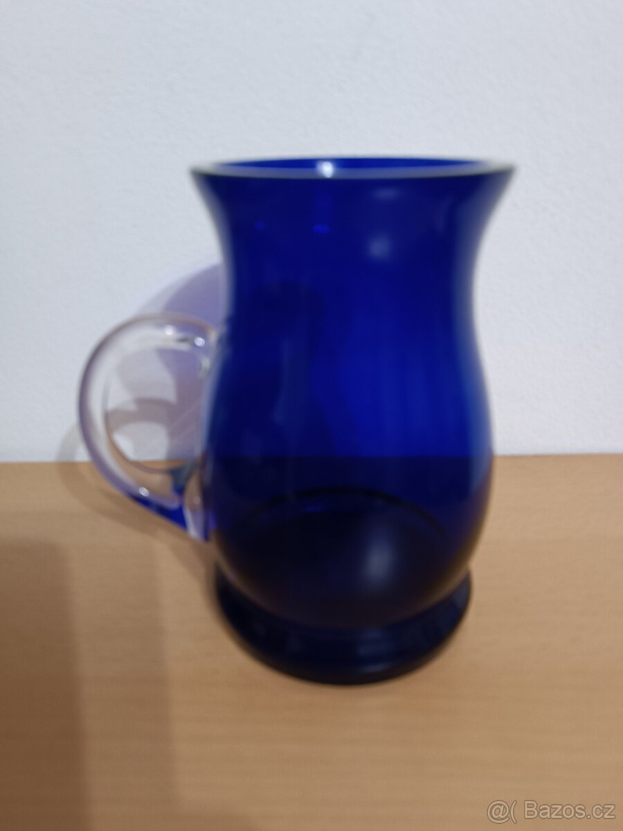 Krásný půllitr, masivní kobaltové sklo - 2