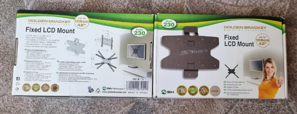 Držák TV na zeď, pevný, do 42'', do 40 kg - 2