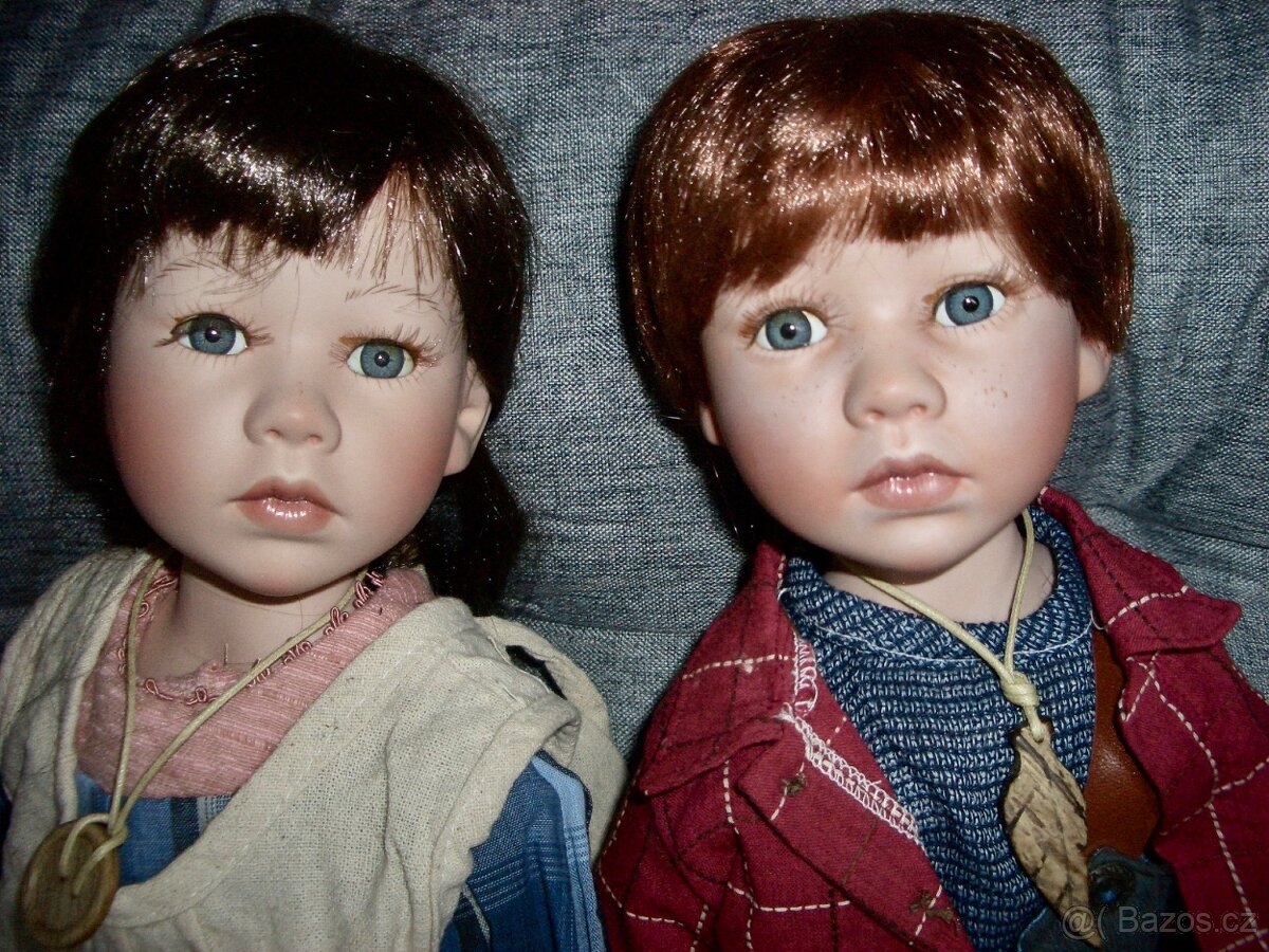 Dvě moc hezké porcelánové panenky 48cm - 2