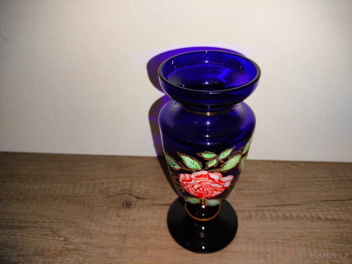 Váza z modrého skla 18 cm - 2