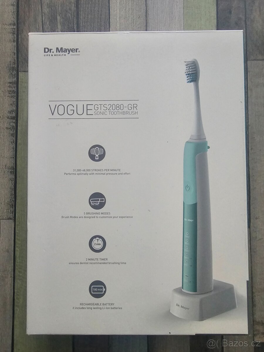 1+1 sonický kartáček Dr. Mayer Vogue GTS2080GR - 2