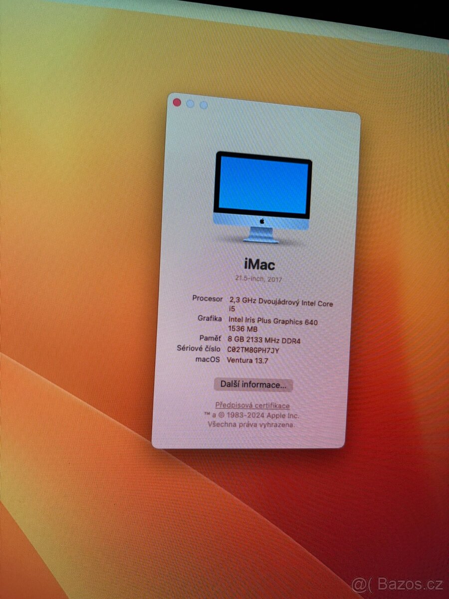 Počítač Apple iMac 21.5"/I5 2.3GHZ/8 GB RAM - 2