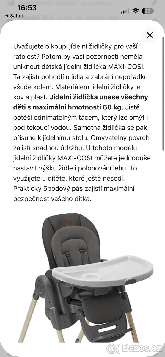 Jídelní židlička Maxi Cosi - 2