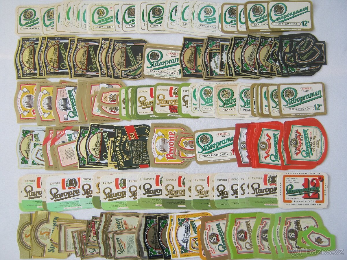 pivní etikety Praha Smíchov Staropramen sbírka 1050ks - 2