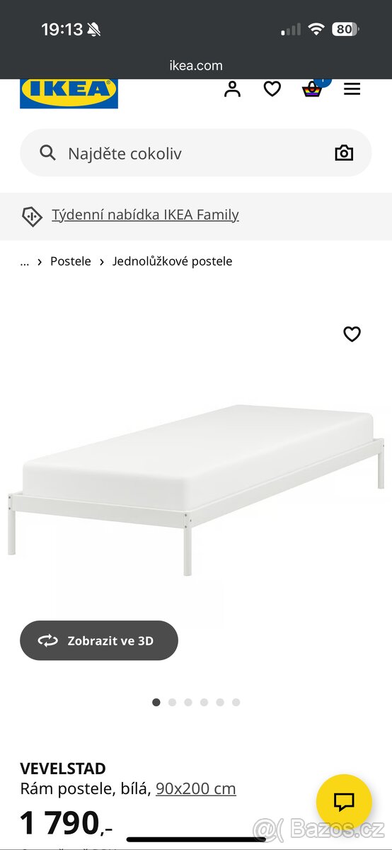 Postel IKEA + matrace alel vera - 2