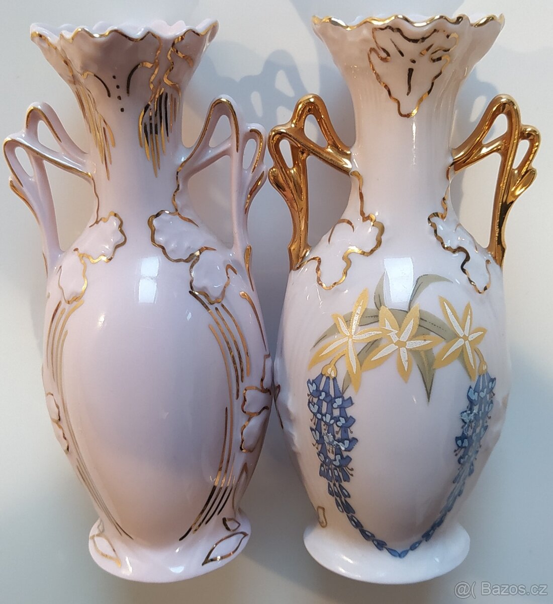 Zlacený, růžový porcelán Haas & Cžjžek - 2